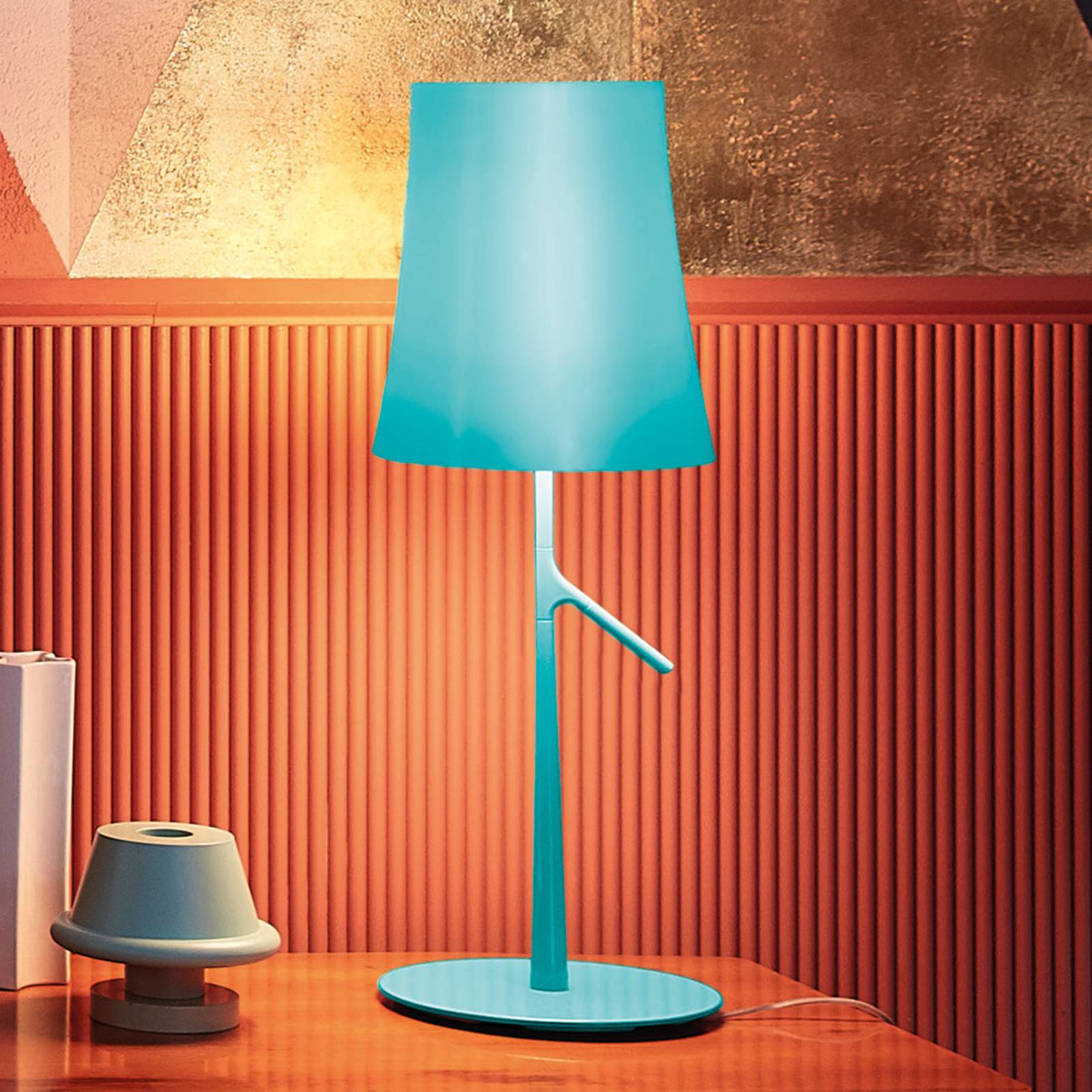 Foscarini Birdie LED grande Tischleuchte aquamarin von Foscarini