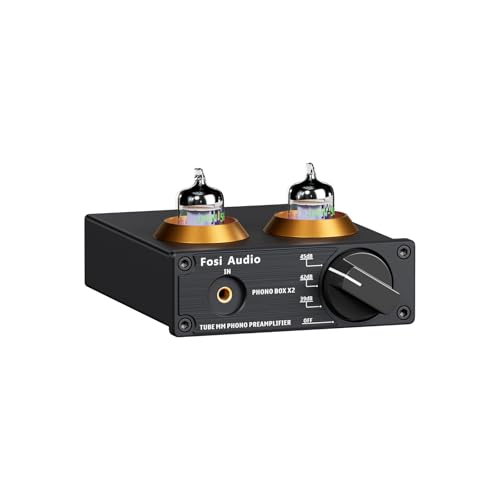 Fosi Audio BOX X2 Phono Röhrenvorverstärker, HiFi Vorverstärker für MM Plattenspieler mit Gain-Regelung, Austauschbare Vakuumröhre, MM/3,5mm AUX Eingang, Mini Phono Preamp mit DC 12V Netzteil Fosi Audio BOX X2 Phono Röhrenvorverstärker, HiFi Vorverstärker für MM Plattenspieler mit Gain-Regelung, Austauschbare Vakuumröhre, MM/3,5mm AUX Eingang, Mini Phono Preamp mit DC 12V Netzteil von Fosi Audio