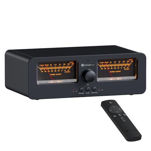 [Verbessert] Fosi Audio LC30 VU Meter Verstärker Lautsprecherwähler-Box, 2-Wege Analog-Audioschalter, für Stereo HiFi-Verstärker und Passive Lautsprecher, Home-Audio-Komponente mit Fernbedienung von Fosi Audio