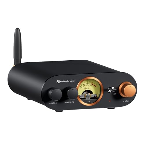 Fosi Audio MC101 Bluetooth 5.3 Hi-Fi Verstärker mit VU Meter, 100W x 2 Stereo Verstärker 2 Kanal mit TPA3116 Amp Chip, Bass und Treble Control, Class D Verstärker für Heimlautsprecher Fosi Audio MC101 Bluetooth 5.3 Hi-Fi Verstärker mit VU Meter, 100W x 2 Stereo Verstärker 2 Kanal mit TPA3116 Amp Chip, Bass und Treble Control, Class D Verstärker für Heimlautsprecher von Fosi Audio