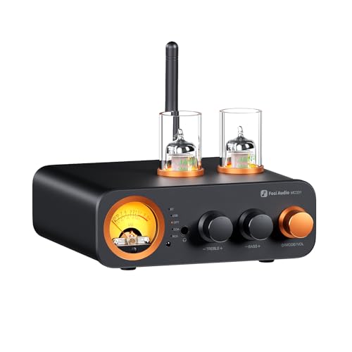 Fosi Audio MC331 Röhrenvollverstärker mit DAC, 2 Kanal Heim Stereo Audio Verstärker für HiFi Regallautsprecher/3,5mm Kopfhörer, Retro VU-Messer Vorverstärker mit Bluetooth und USB/Opt/Coax/RCA Fosi Audio MC331 Röhrenvollverstärker mit DAC, 2 Kanal Heim Stereo Audio Verstärker für HiFi Regallautsprecher/3,5mm Kopfhörer, Retro VU-Messer Vorverstärker mit Bluetooth und USB/Opt/Coax/RCA von Fosi Audio