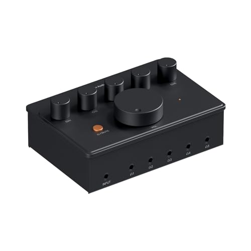 Fosi Audio PH05 Kopfhörerverstärker Splitter 5-Kanal, Mini HiFi Kopfhörer Verstärker Headphone Amplifier für Musikstudio-Mixer, Audio-Sharing, Podcast-Monitor, 16-300 Ohm hochohmige IEM, 12V-Netzteil Fosi Audio PH05 Kopfhörerverstärker Splitter 5-Kanal, Mini HiFi Kopfhörer Verstärker Headphone Amplifier für Musikstudio-Mixer, Audio-Sharing, Podcast-Monitor, 16-300 Ohm hochohmige IEM, 12V-Netzteil von Fosi Audio