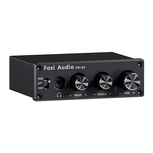 Fosi Audio Q4 Kopfhörer Verstärker, 192 kHz USB DAC Kopfhörerverstärker, USB/Optisch/Koaxial Eingänge auf 3,5 mm AUX/RCA/Ausgang, Gaming DAC AMP für PS5/PC/MAC/Aktive Lautsprecher Fosi Audio Q4 Kopfhörer Verstärker, 192 kHz USB DAC Kopfhörerverstärker, USB/Optisch/Koaxial Eingänge auf 3,5 mm AUX/RCA/Ausgang, Gaming DAC AMP für PS5/PC/MAC/Aktive Lautsprecher von Fosi Audio