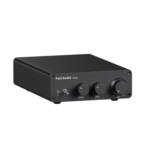 Fosi Audio TB10D 600 Watt TPA3255 Mini Verstärker HiFi Stereo Klasse D Verstärker Integrierter digitaler 2 Kanal Audioempfänger für Passive Heimlautsprecher mit Höhen- und Bassregelung von Fosi Audio