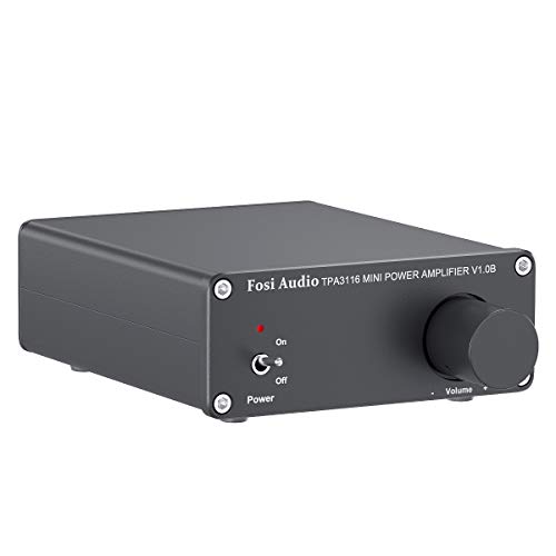 Fosi Audio V1.0B Stereo Verstärker Lautsprecher 50 W x 2, 2 Kanal Audioverstärker Mini-HiFi-Klasse D Integrierter TPA3116- mit 19 V, 4,74 A Netzteil von Fosi Audio