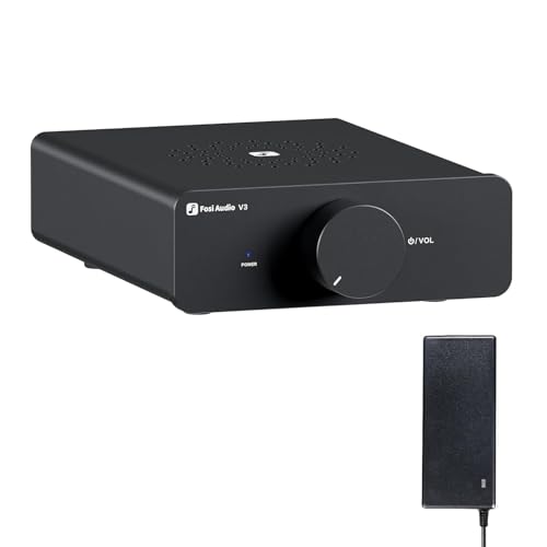 Fosi Audio V3 Mini Verstärker, 300Wx2 Stereo Verstärker Hifi mit TPA3255 Amp Chip & Austauschbare Op-Amps, Innovatives Wärmeabfuhrdesign, Audio Verstärker Class D mit Lautstärkeregelung, Endstufe Hifi von Fosi Audio