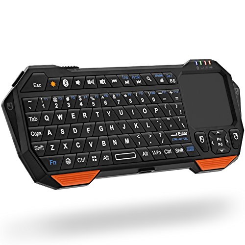 Fosmon Mini-Bluetooth-Tastatur (QWERTY-Tastatur), kabellos, tragbar mit Touchpad, kompatibel mit Apple TV, Amazon Fire Stick, PS4, PS4 Pro, PS5, HTPC/IPTV, VR-Brille, Smartphones von Fosmon