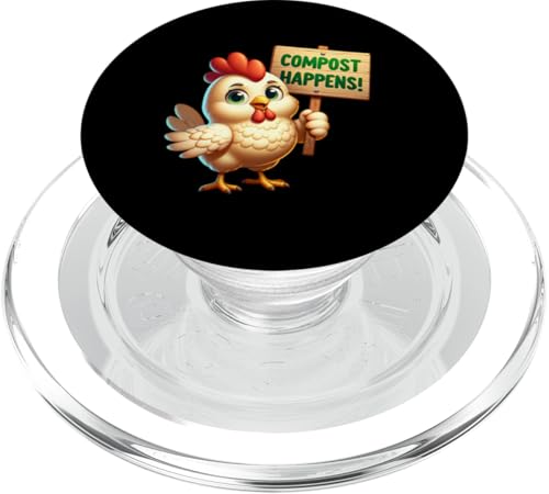 Compost Happens, Huhn mit Kompostschild, Garten-Humor PopSockets PopGrip für MagSafe Compost Happens, Huhn mit Kompostschild, Garten-Humor PopSockets PopGrip für MagSafe von Fossil Forward Homestead