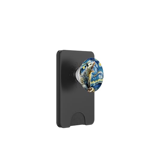Opossum Screaming, Van Gogh Sternennachtstil, Opossum PopSockets PopWallet für MagSafe Opossum Screaming, Van Gogh Sternennachtstil, Opossum PopSockets PopWallet für MagSafe von Fossil Forward Homestead