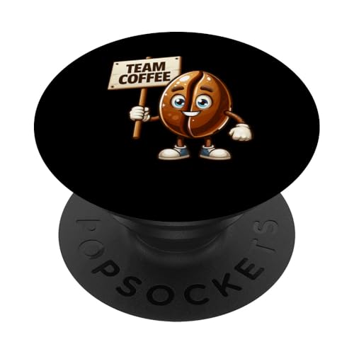 Team Coffee, Coffee Bean Maskottchen, Funny Vegetable PopSockets Klebender PopGrip Team Coffee, Coffee Bean Maskottchen, Funny Vegetable PopSockets Klebender PopGrip von Fossil Forward Homestead