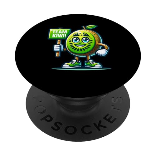 Team Kiwi, Kiwifruit Maskottchen, Funny Fruit PopSockets Klebender PopGrip von Fossil Forward Homestead