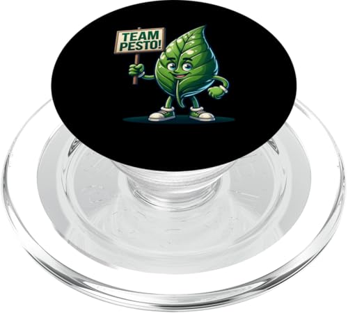 Team Pesto, Basilikumblatt-Maskottchen, lustiges Blattgemüse PopSockets PopGrip für MagSafe von Fossil Forward Homestead