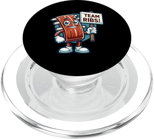 Team Ribs, BBQ Pork Ribs Maskottchen, lustiges Grillessen PopSockets PopGrip für MagSafe von Fossil Forward Homestead
