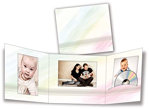 5 STK. Portraitmappe 3-teilig für 13x18 Fotos & CD im Design Pastello Fotomappe Leporello für Studio, Kindergarten, Schule von Foto-Profi-Shop Zientarra