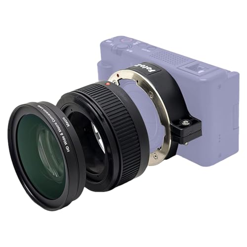 FotoZ 49 mm 0,75-faches Weitwinkelobjektiv, für Sony Vlogcam ZV-1 II Zubehör, 2-in-1 HD-Weitwinkel- und Makro-Umwandlungsobjektiv mit Verlängerungsrohr, Bajonett-Objektivadapter von FotoZ