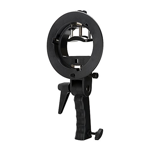 Fotodiox Pro Blitz-Halterung mit Griff für Speedlight Blitzgeräte und Bowen Mount Stroboskop, zur Verwendung mit Reflektoren, Softboxen, Snoots und Schirmen von Fotodiox