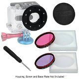 Fotodiox Pro WonderPana Go H3 Underwater Kit GoTough Filter Adapter System for GoPro Hero3 Waterproof Housing with 2 Water Correction Filter (Rose-Pink & Violet-Purple) von Fotodiox