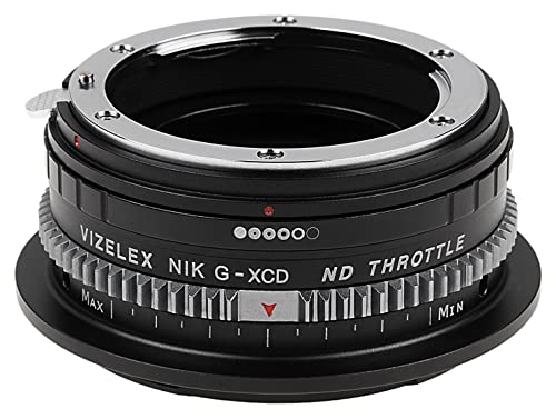 Vizelex ND Drosselklappen-Adapter – kompatibel mit Nikon F Mount G-Typ D/SLR-Objektiv auf Hasselblad X-System (XCD) Halterung spiegellose Kamera mit integriertem variablen ND-Filter (2 bis 8 Blenden) von Fotodiox