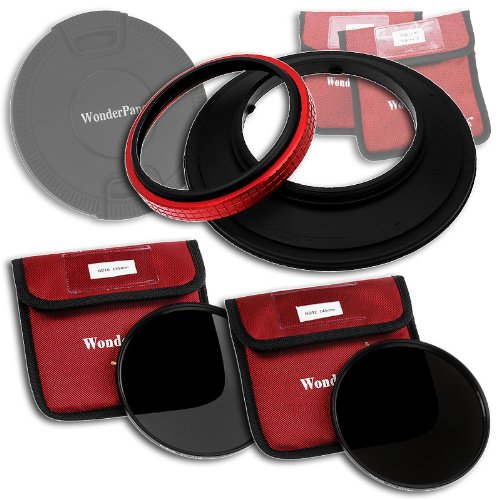 WonderPana 145 Neutral Density Kit - 145mm Filter Holder, Lens Cap, ND16 and ND32 Filters for the Olympus 7-14mm f/4.0 Zuiko ED Zoom Lens (OM-4/3 Format) von Fotodiox