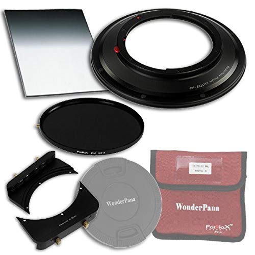 WonderPana 66 FreeArc Essentials ND 0.6HE Kit - Rotating 145mm Filter System Holder, Lens Cap, Fotodiox Pro 6.6"x8.5" 0.6 (2-stop) Hard Edge Grad ND and 145mm ND16 (4-Stop) Filters for the Canon 17mm TS-E Super Wide Tilt/Shift f/4L (Full Frame 35mm) von Fotodiox
