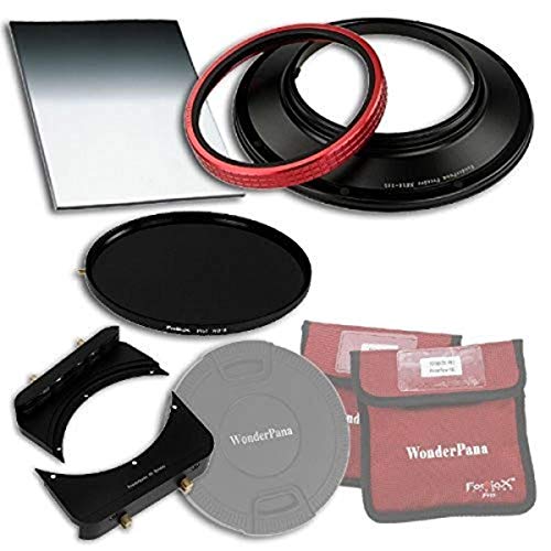 WonderPana 66 FreeArc Essentials ND 0.6HE Kit - Rotating 145mm Filter System Holder, Lens Cap, Fotodiox Pro 6.6"x8.5" 0.6 (2-stop) Hard Edge Grad ND and 145mm ND16 (4-Stop) Filters for the Nikon 14mm AF Nikkor f/2.8D ED Lens (Full Frame 35mm) von Fotodiox