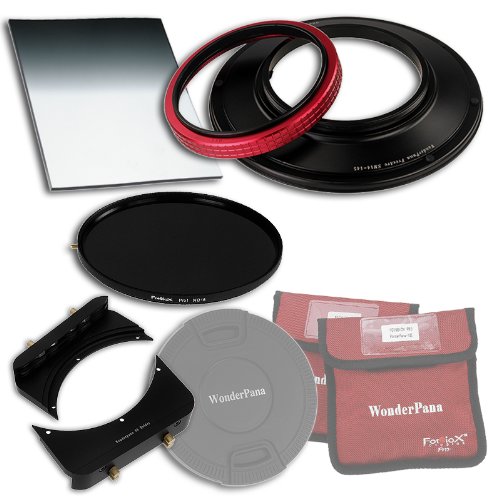 WonderPana 66 FreeArc Essentials ND 0.6HE Kit - Rotating 145mm Filter System Holder, Lens Cap, Fotodiox Pro 6.6"x8.5" 0.6 (2-stop) Hard Edge Grad ND and 145mm ND16 (4-Stop) Filters for the Sigma 14mm f/2.8 EX HSM RF Aspherical Ultra Wide Angle Lens (Full Frame 35mm) von Fotodiox