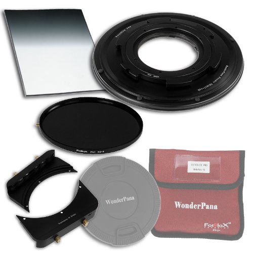 WonderPana 66 FreeArc Essentials ND 0.6HE Kit - Rotating 145mm Filter System Holder, Lens Cap, Fotodiox Pro 6.6"x8.5" 0.6 (2-stop) Hard Edge Grad ND and 145mm ND16 (4-Stop) Filters for the Tokina 10-17mm f/3.5-4.5 AT-X 107 DX AF Fisheye Lens (APS-C 35mm) von Fotodiox