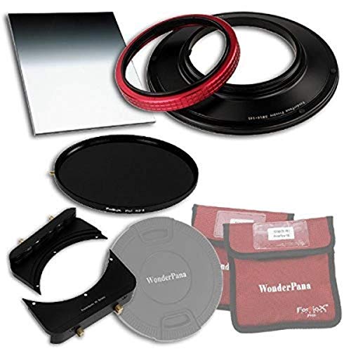 WonderPana 66 FreeArc Essentials ND 0.9SE Kit - Rotating 145mm Filter System Holder, Lens Cap, Fotodiox Pro 6.6"x8.5" 0.9 (2-stop) Soft Edge Grad ND and 145mm ND16 (4-Stop) Filters for the Sigma 14mm f/2.8 EX HSM RF Aspherical Ultra Wide Angle Lens (Full Frame 35mm) von Fotodiox