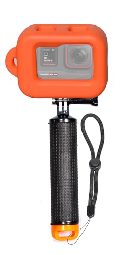 Fotoleey Schwimmendes Gehäuse & Handgriff für Insta360 Ace Pro/Ace - Orange, Wasserfest, EVA, Schwimmfähig, Kameragehäuse mit Schwimmgriff von Fotoleey