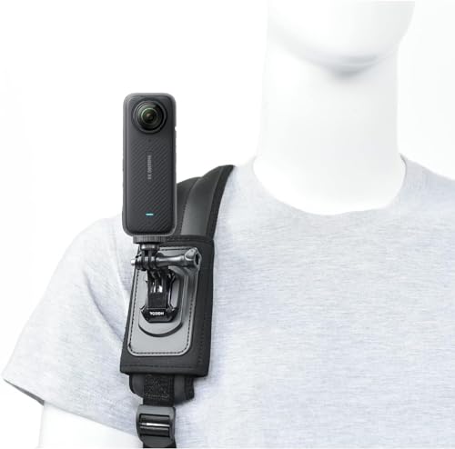 Fotoleey Kamera Rucksackhalterung für Insta360 X4, X3/ X2/ One RS, Rucksack Schultergurt Halterung für GoPro Hero 10, Hero 9, Hero 8/7 /6, DJI Action 2 von Fotoleey