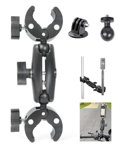 Fotoleey Schelle für Rohr/Stab, Motorrad Kamera Halterung Doppelklemme Universal Fuer Insta360, Go Pro Action Kameras Selfie Stick Lichtstativ Reflektor Schirm Fahrradlenker Stabil Verstellbar Fotoleey Schelle für Rohr/Stab, Motorrad Kamera Halterung Doppelklemme Universal Fuer Insta360, Go Pro Action Kameras Selfie Stick Lichtstativ Reflektor Schirm Fahrradlenker Stabil Verstellbar von Fotoleey
