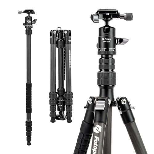 Fotopro 60" Kohlefaser-Reisestativ, Kompaktkamerastativ mit Kugelkopf, abnehmbares Einbeinstativ mit Schnellwechselplatte und Tasche, Last bis zu 8 kg/17,63 lbs von Fotopro