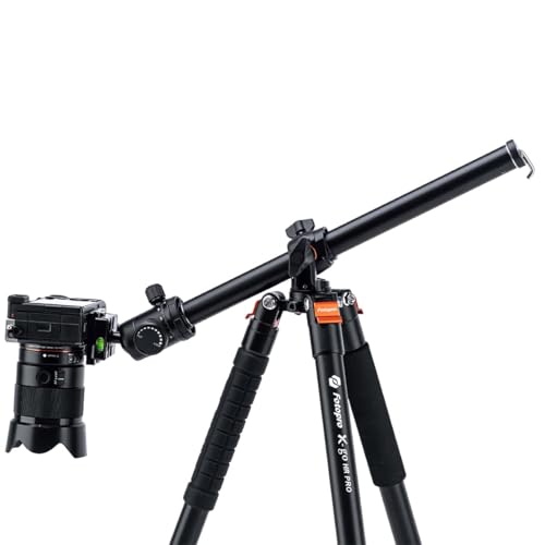 Fotopro Carbonfaser-Horizontalstativ, 160 cm Kamerastativ mit 360-Grad-Kugelkopf, Schnellwechselplatte für DSLR Videokamera, 2-in-1 Stativ und Einbeinstativ, maximale Belastung 10 kg von Fotopro