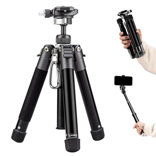 Fotopro FY820 Mini-Stativ, 0,7 kg, leichtes Kamerastativ mit 360-Grad-Kugelkopf, Telefonhalterung für Selfie, Vlog, maximale Belastung bis zu 3 kg, faltbar, Größe 21,8–140 cm, Grau Fotopro FY820 Mini-Stativ, 0,7 kg, leichtes Kamerastativ mit 360-Grad-Kugelkopf, Telefonhalterung für Selfie, Vlog, maximale Belastung bis zu 3 kg, faltbar, Größe 21,8–140 cm, Grau von Fotopro