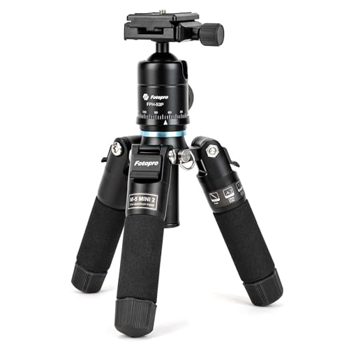 Fotopro Mini Kamerastativ, 1,74 lbs Professionelles Stativ Tragbares kompaktes Desktop-Ministativ mit 360° Kugelkopf, Tasche und multifunktionaler Ausrüstung zum Fotografieren von Fotopro