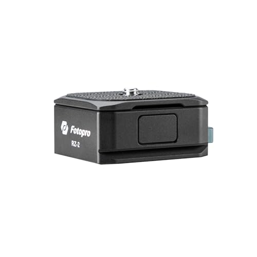 Fotopro Schnellwechselplatte mit 1/4-Zoll-Schraube, Universal-Kamera-Basis für DSLR-Kamerastativ, Einbeinstativ, RZ-2, Schwarz + Grün von Fotopro