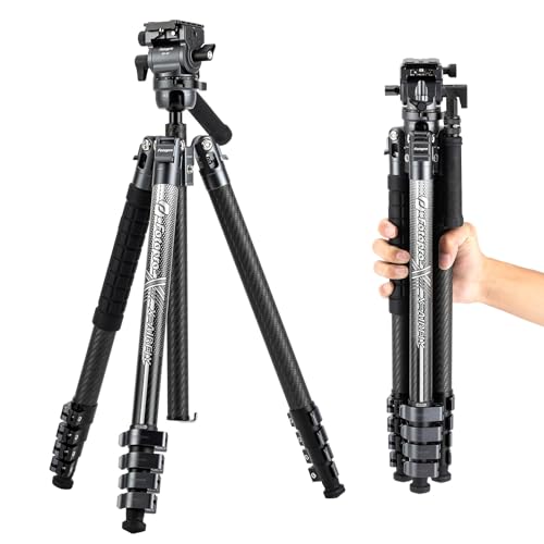 Fotopro X-Airfly Video kamerastativ mit Flüssigkeitskopf, Panorama-Kugelkopf, 1,3 kg, erweiterbar, tragbar, kompakt, Kohlefaser-Stativ für DSLR-Kamera, 15 kg, Grau Fotopro X-Airfly Video kamerastativ mit Flüssigkeitskopf, Panorama-Kugelkopf, 1,3 kg, erweiterbar, tragbar, kompakt, Kohlefaser-Stativ für DSLR-Kamera, 15 kg, Grau von Fotopro