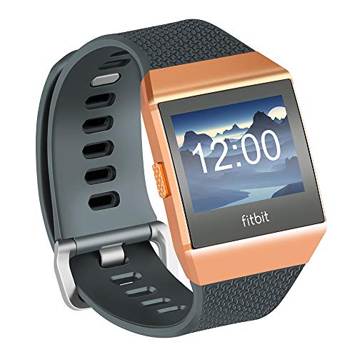 Fotover Ersatzarmband Kompatibel mit Ionic,Einstellbar Atmungsaktiv Weiches TPU-Uhrenarmband Ersatzband for Ionic Fitness Smartwatch mit Ionic Schutzfolie,Grau(L) von Fotover