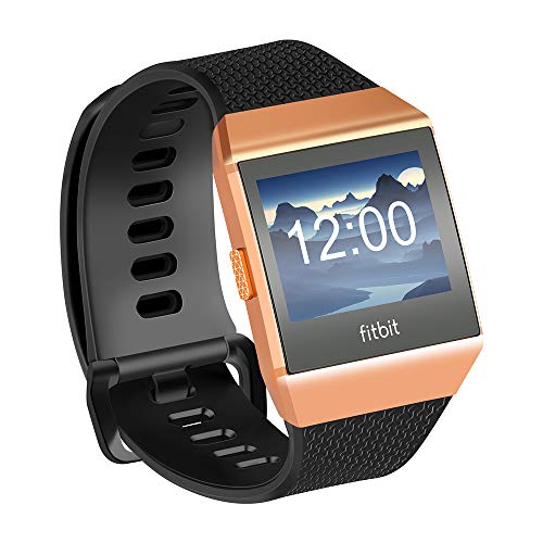 Fotover Ersatzarmband Kompatibel mit Ionic,Einstellbar Atmungsaktiv Weiches TPU-Uhrenarmband Ersatzband for Ionic Fitness Smartwatch mit Ionic Schutzfolie,Schwarz(S) von Fotover