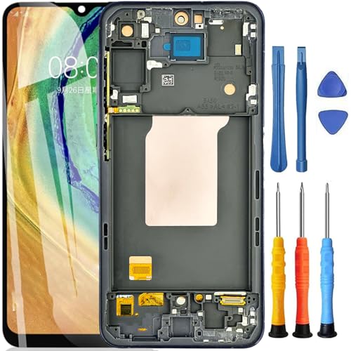 Foufinin Ersatzbildschirm für Samsung Galaxy A55 5G für Samsung A55 5G Bildschirm Ersatz mit Rahmen SM-A556E A556W SM-A556U SM-A556V LCD Display Touch Digitizer Montage mit Werkzeugen schwarz Foufinin Ersatzbildschirm für Samsung Galaxy A55 5G für Samsung A55 5G Bildschirm Ersatz mit Rahmen SM-A556E A556W SM-A556U SM-A556V LCD Display Touch Digitizer Montage mit Werkzeugen schwarz von Foufinin