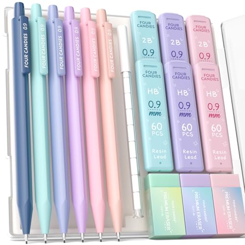 Four Candies Druckbleistifte 0,9 mm, mit HB & 2B Minen 0,9 mm von Four Candies