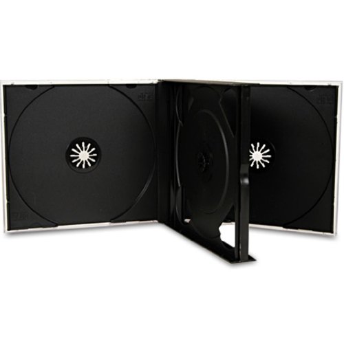 CD/DVD-Hülle für 3 CDs (25 mm), Jewel Case, schwarzes Tray, 10 Stück von Four Square Media