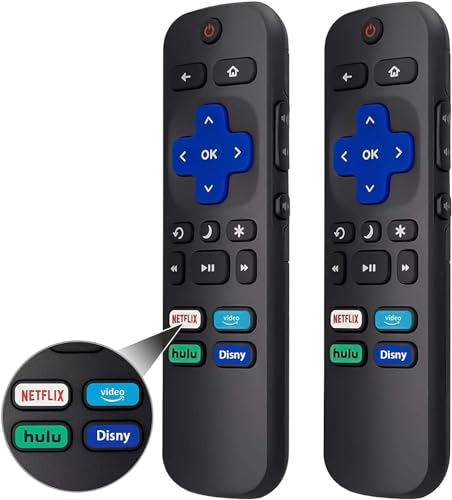 Fourmor (2er-Pack) Ersatzfernbedienung für Roku TV, kompatibel mit Roku Built-in TCL/LG/Hisense/Philips/Sharp/Onn/Insignia/Element TV 【Nicht für Roku Stick und Box】 von Fourmor