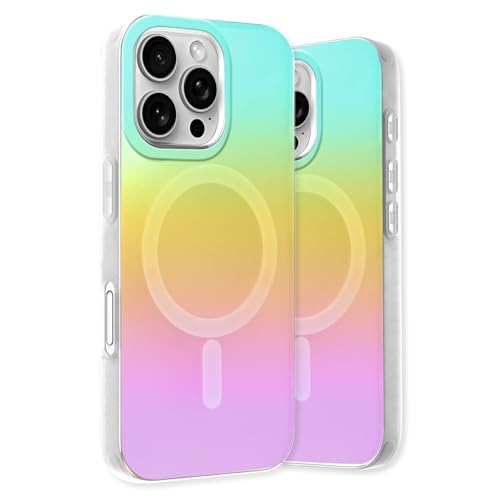 Fourmor Schutzhülle für iPhone 16ProMax, galvanisierte glänzende Farbverlauf, geeignet für Mädchen, magnetisch, Anti-Fingerabdruck, sturzsicher, TPU-Stoßdämpfer für iPhone 16ProMax Fourmor Schutzhülle für iPhone 16ProMax, galvanisierte glänzende Farbverlauf, geeignet für Mädchen, magnetisch, Anti-Fingerabdruck, sturzsicher, TPU-Stoßdämpfer für iPhone 16ProMax von Fourmor