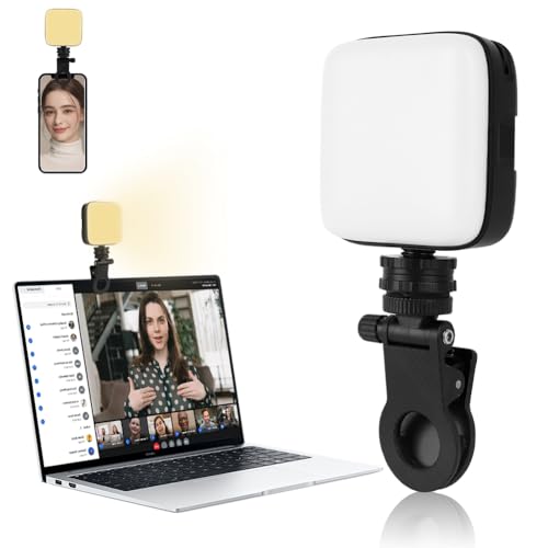 Streaming Licht mit Clip &USB-Kabel, 64 LED Videoleuchte mit 3 Modi, Handy Selfie Licht Kamera Licht Klein Dimmbare 3000K-9900K, 2000mAh Akku Videolicht für Phone/Laptop/Zoom-Meetings Live Streaming Streaming Licht mit Clip &USB-Kabel, 64 LED Videoleuchte mit 3 Modi, Handy Selfie Licht Kamera Licht Klein Dimmbare 3000K-9900K, 2000mAh Akku Videolicht für Phone/Laptop/Zoom-Meetings Live Streaming von Fouvin