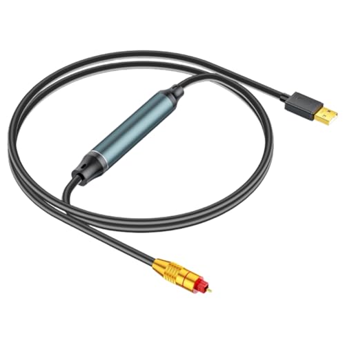 Fouvin USB Audio Adapter, Optisches Audiokabel Adapter, 2M/6.5FT Buchse Audio Konverter Kabel für Computer Laptop Anschluss Fiber Optic Box, USB A zu Fiber Optic SPDIF Port Anschluss von Fouvin