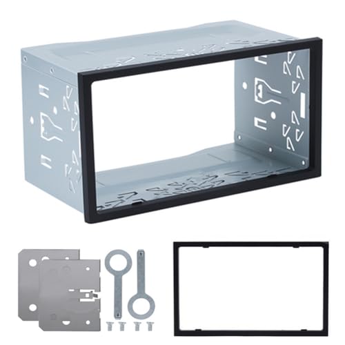 Universal Auto Radio Doppel 2 DIN Metall Rahmen Halterung Faszienmontageset Radioblende Einbausatz für Doppel DIN Autoradio, Auto DVD Player, GPS Navigation von Fouvin