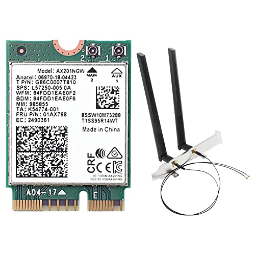 Fowecry AX201NGW WLAN-Karte mit Antenne 2,4 GHz + 5 GHz WiFi 6 3000 Mbps M.2 CNVio2 Bluetooth 5.1 Netzwerkkarte WiFi Netzwerkadapter WLAN Empfänger für Win10 Ersatzteile Zubehör Fowecry AX201NGW WLAN-Karte mit Antenne 2,4 GHz + 5 GHz WiFi 6 3000 Mbps M.2 CNVio2 Bluetooth 5.1 Netzwerkkarte WiFi Netzwerkadapter WLAN Empfänger für Win10 Ersatzteile Zubehör von Fowecry