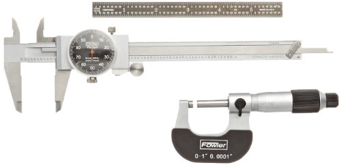 Fowler 52-229-711-0 Mechaniker-Mess-Set, Messschieber 0,001 Zoll und 0,0001 Zoll Mikrometer mit 15,2 cm, 4R, EZ-lesen, flexibles Lineal, Fowler 52-229-711-0 Mechaniker-Mess-Set, Messschieber 0,001 Zoll und 0,0001 Zoll Mikrometer mit 15,2 cm, 4R, EZ-lesen, flexibles Lineal, von Fowler