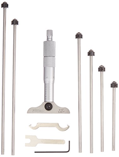 Fowler Tiefenmessschraube, 52-225-112-0, 0,001 Zoll Auflösung, 6,3 cm Basis, 0"-15,2 cm Messbereich von Fowler